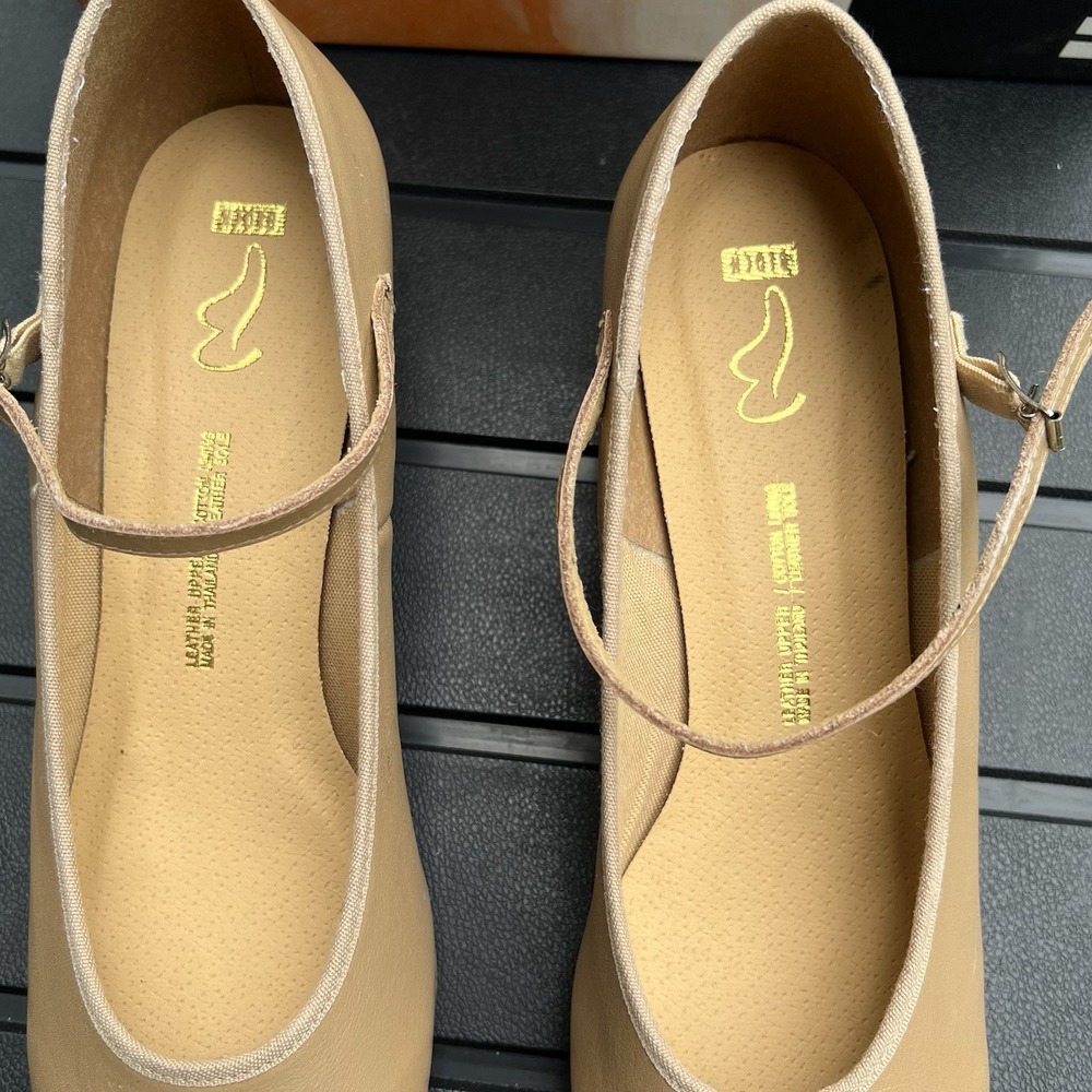 BLOCH Techno Show Tapper Women 10.5 M Tan Leather Mary Jane Tap Dance Shoes #6 H - Picture 12 of 14